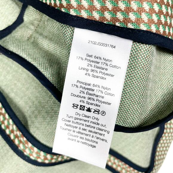 Veronica Beard Zeni Blazer Green Brown Jacket One-Button Long Sleeve Sz 2 - Picture 14 of 14
